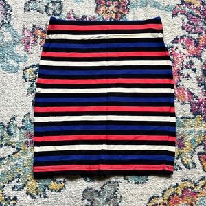 Forever 21 Striped Cotton Pencil Skirt